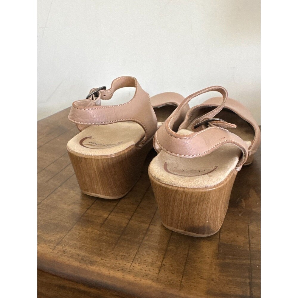 Dansko Beige Leather Closed Toe Sandals Clogs Mary Jane Womens 38 7.5/8 - Picture 5 of 10